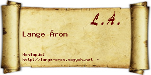 Lange Áron névjegykártya